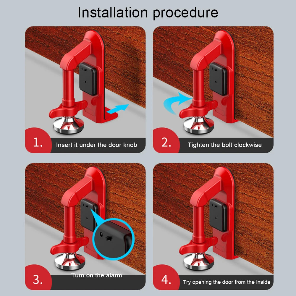 Door Stopper Portable Door Lock for Travel Security anti Theft Door Stoppers Security for Travel/Apartment/Safety Self Defense